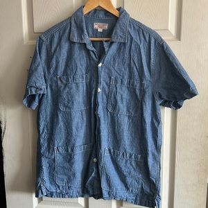 J. Crew Wallace and Barnes chambray guayabera L